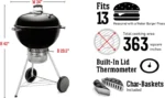 Weber Master-Touch Charcoal Grill for Outdoor Cooking and Barbecue, 22-Inch - Image 3